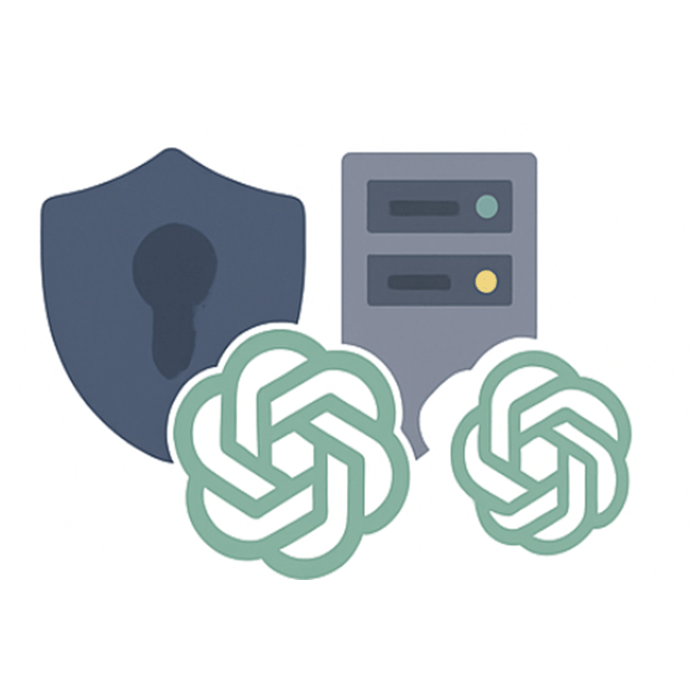 自社サーバーを構築し、オープンAI社とのAPI連携の契約でセキュリティ規約が結ばれ、学習されない